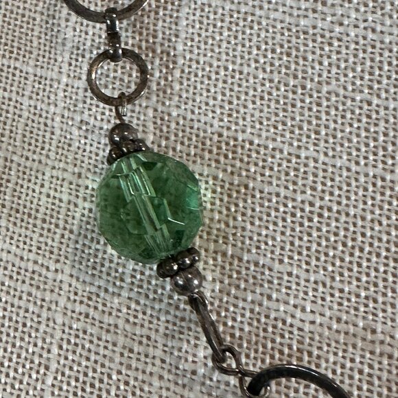 Vintage Green and Purple Beaded Necklace - Picture 9 of 11